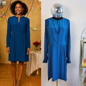 BCBGMaxAzria Blue Long Sleeve Dress